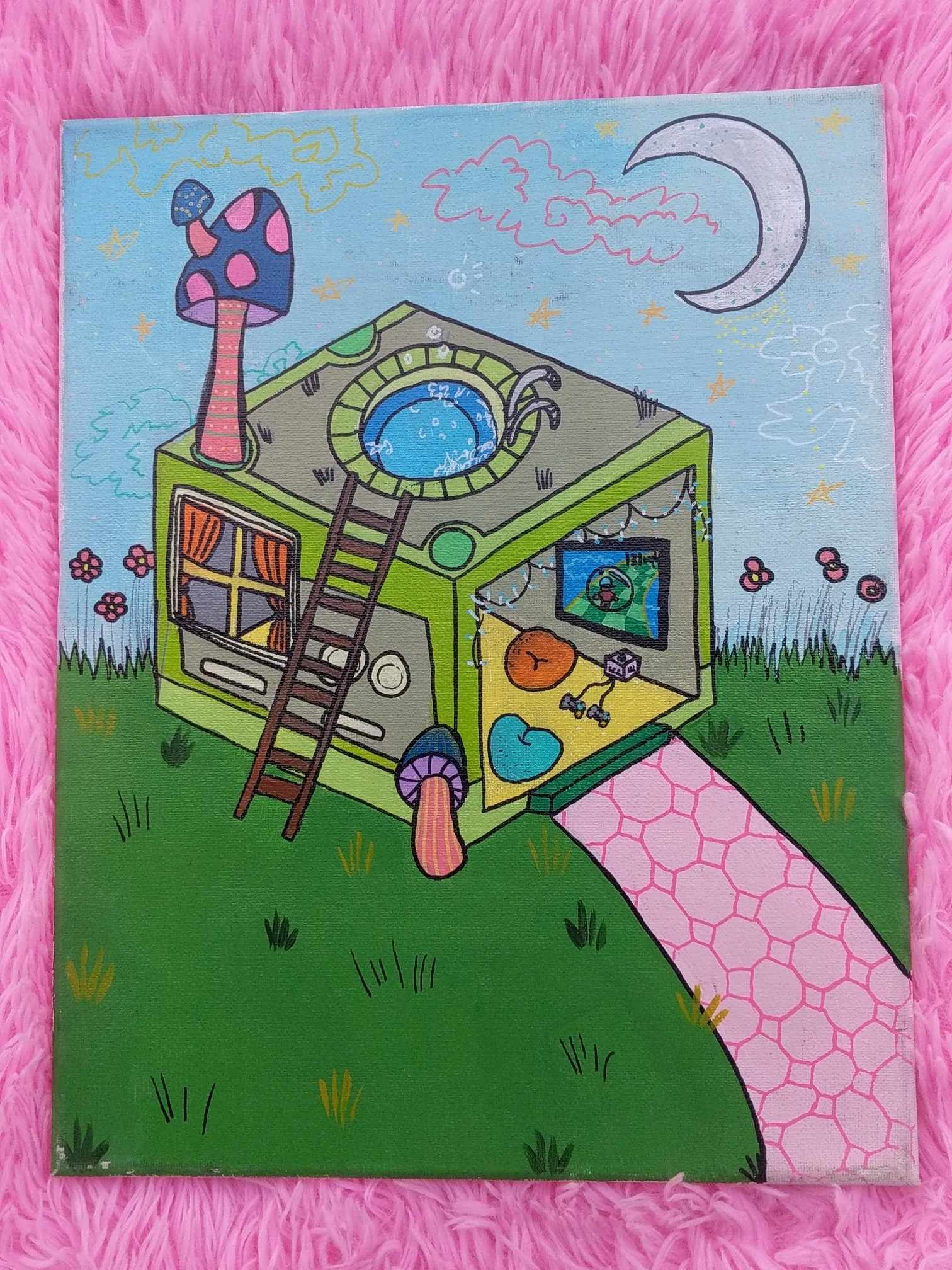 Nintendayz — Acrylic Painting by Sydney Nova, cottagecore, creative, cute