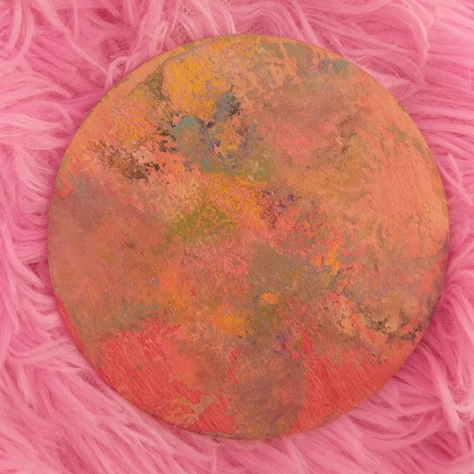 Pink — Acrylic Painting Coaster by Sydney Nova, abstract, cottagecore, creative