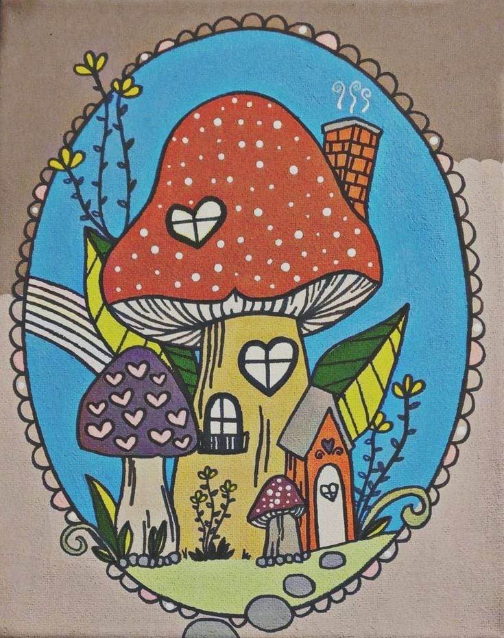 Prints: "Red Mushroom House