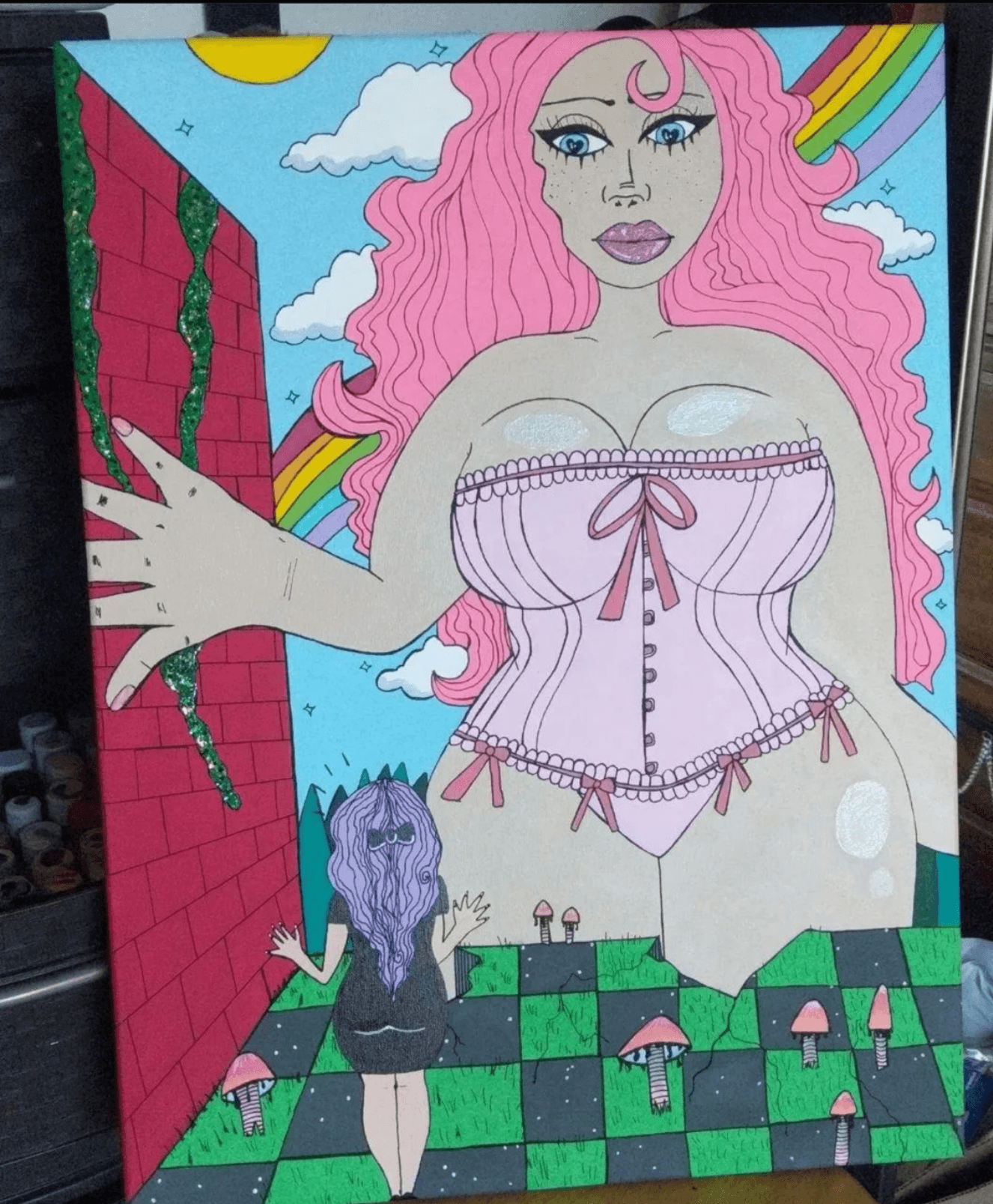 Step On Me, Mommy — Acrylic Painting by Sydney Nova,