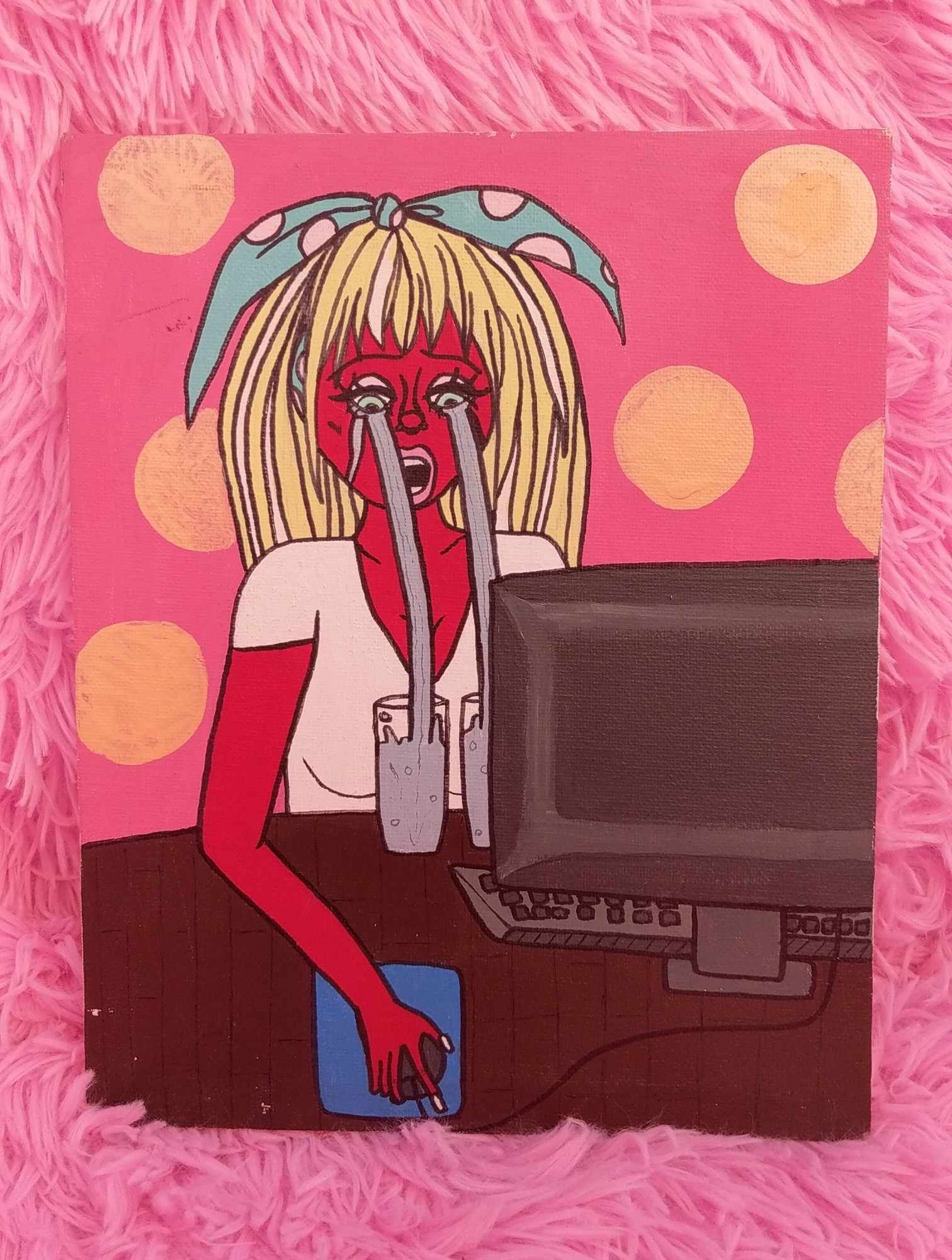 The Internet Makes Me Cry — Acrylic Painting by Sydney Nova,
